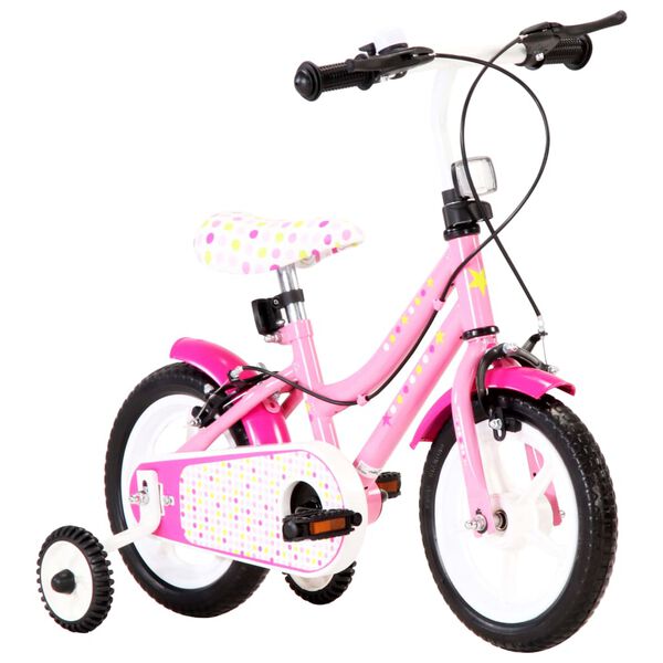 vidaXL Kids Bike 12 inch White and Pink