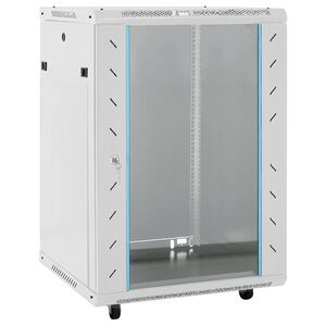 vidaXL Network Cabinet with Storage Grey 600 x 450 x 860 mm Steel