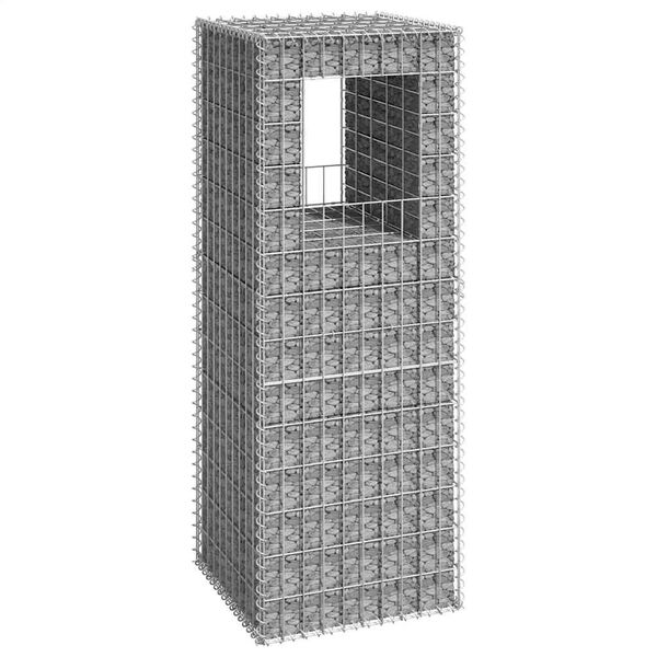 vidaXL Gabion Basket Post 50x50x140 cm Iron