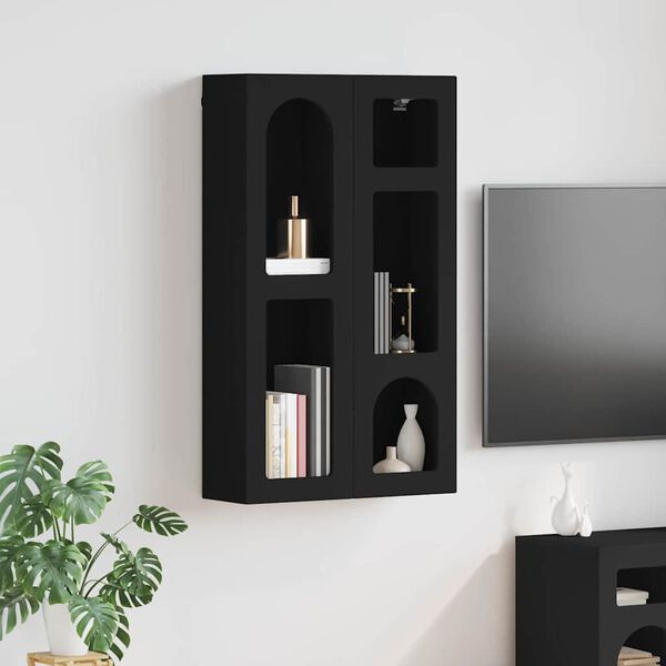 vidaXL Hanging Cabinet Black 59 x 20 x 100 cm Engineered Wood