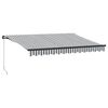 vidaXL Manual Retractable Awning with LED Anthracite&White 350x250 cm