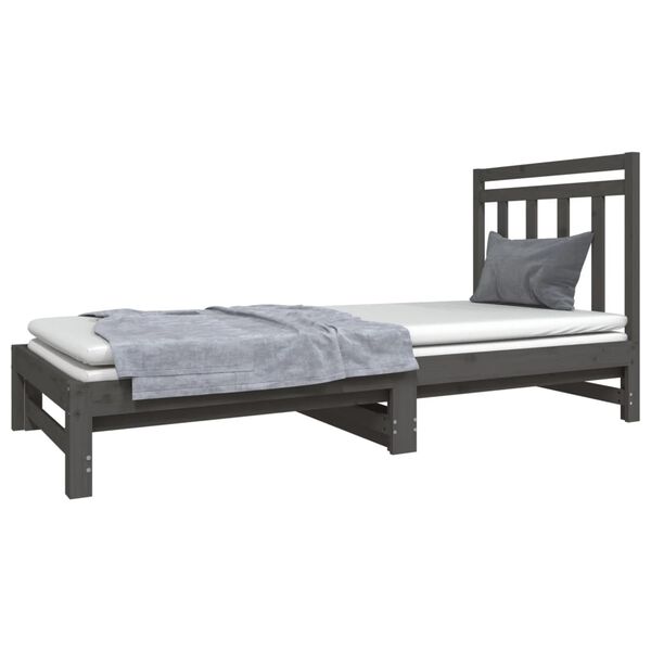 vidaXL Pull-out Day Bed without Mattress Grey 2x(90x190) cm