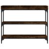 vidaXL Console Table with Shelves Smoked Oak 100x30x80 cm