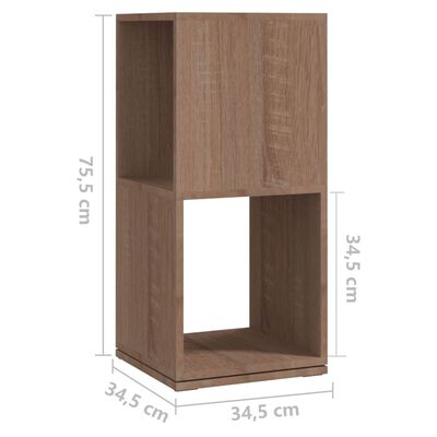 vidaXL Rotating Cabinet Sonoma Oak 34.5x34.5x147.5 cm Chipboard