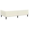 vidaXL Corner Bed Frame with Headboard Cream 100 cm x 200 cm Velvet