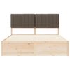 vidaXL Bed Frame with Upholstered Headboard Taupe 150 x 200 cm