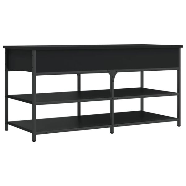 vidaXL Shoe Bench Black 100x42.5x50 cm Engineered Wood