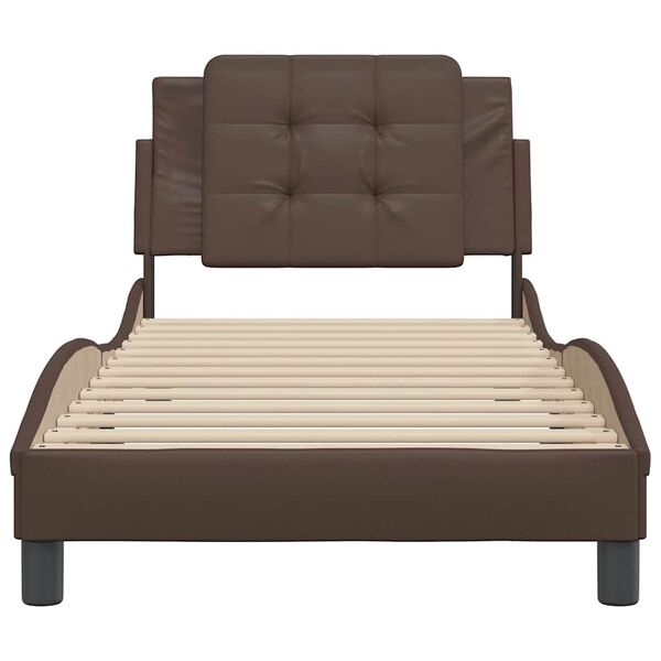 vidaXL Bed Frame without Mattress "Zadar" Brown 100x200 cm Faux Leather