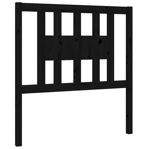 vidaXL Headboard Black 106x4x100 cm Solid Wood Pine