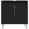 vidaXL 3 Piece Bathroom Cabinet Set Black Engineered Wood