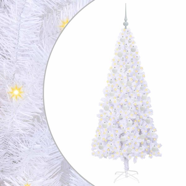 vidaXL Artificial Christmas Tree with Stand White 180 cm PVC and Steel