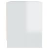 vidaXL Bedside Cabinet High Gloss White 45x34x44.5 cm Engineered Wood