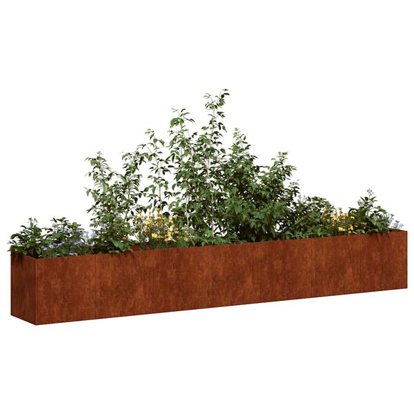 vidaXL Planter Rusty 280x40x40 cm Weathering Steel