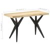 vidaXL Dining Table 120x60x76 cm Solid Mango Wood