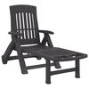 vidaXL Folding Sun Lounger with Wheels Anthracite PP