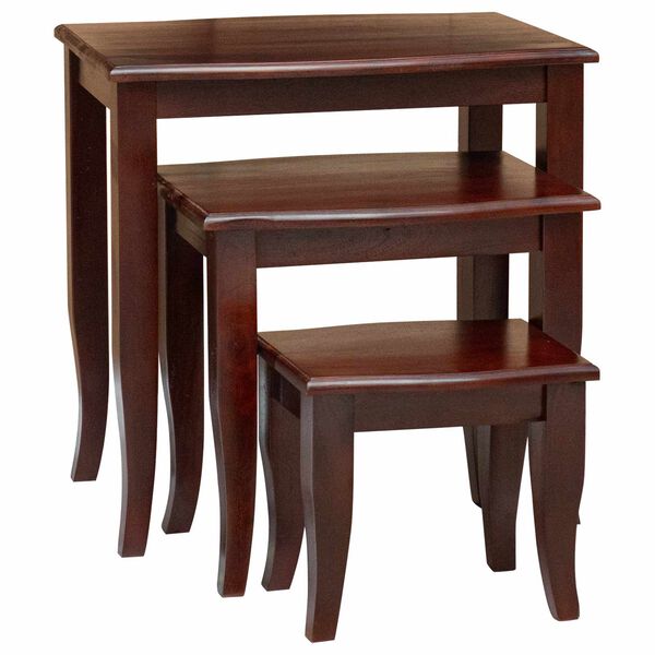 vidaXL Nesting Side Tables 3 pcs Brown Solid Mahogany Wood