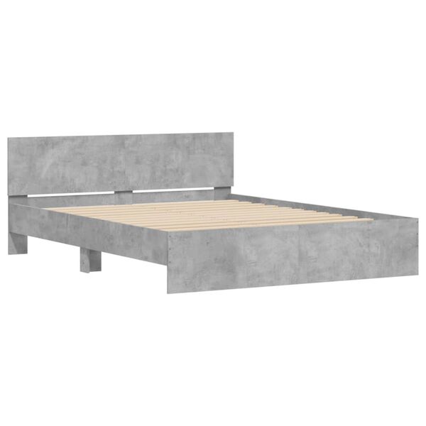 vidaXL Bed Frame without Mattress Concrete Grey 150x200 cm King Size