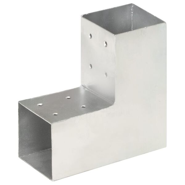 vidaXL Post Connector L Shape Galvanised Metal 81x81 mm