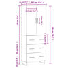 vidaXL Highboard White 69.5x34x180 cm Engineered Wood