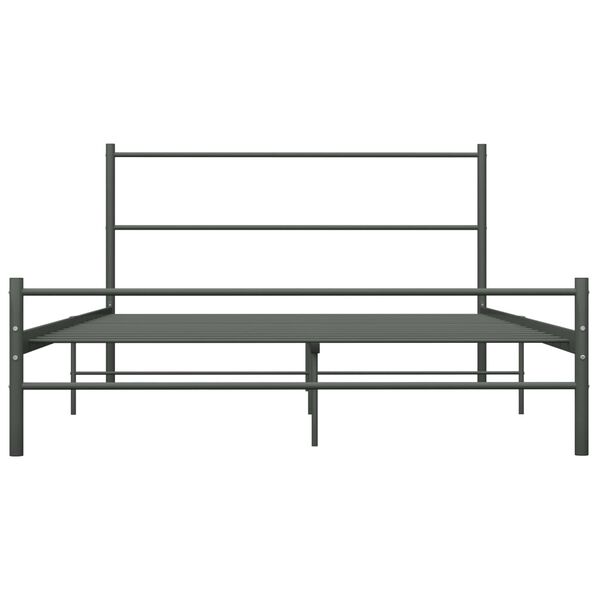vidaXL Bed Frame without Mattress Grey Metal 120x200 cm