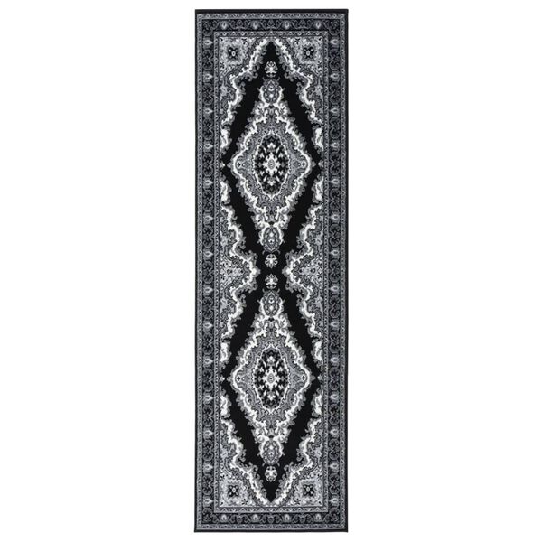 vidaXL Runner Rug BCF Black 80x300 cm