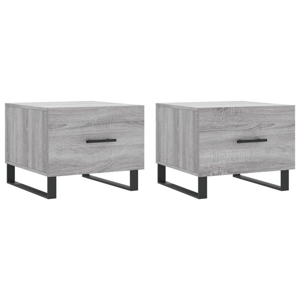 vidaXL Coffee Tables 2 pcs Grey Sonoma 50x50x40 cm Engineered Wood