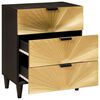 vidaXL Bedside Table with Drawer Black and Gold 50 x 33 x 60 cm