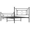 vidaXL Metal Bed Frame without Mattress with Footboard Black 107x203cm