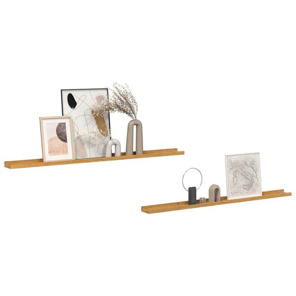 vidaXL Wall Shelf 2 pcs Beige 115 x 9 x 3 cm Engineered Wood