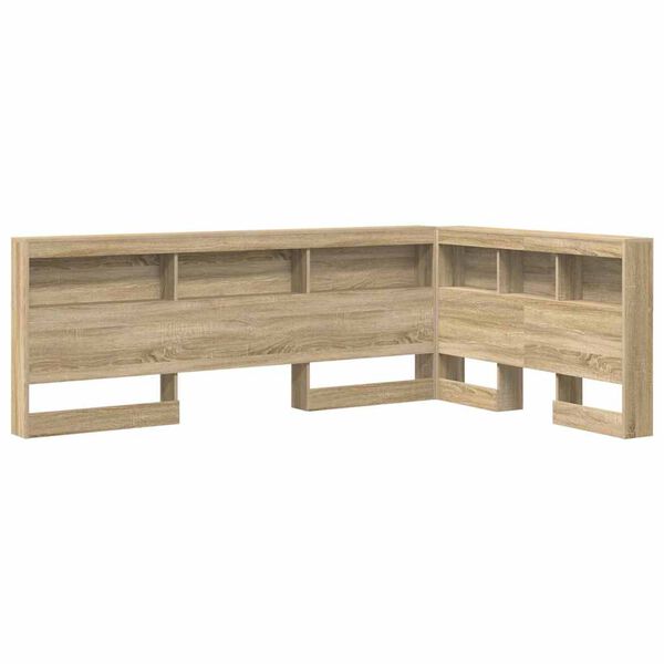 vidaXL Storage Headboard with Shelf Sonoma Oak 120 cm Engineered Wood