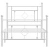 vidaXL Metal Bed Frame without Mattress with Footboard White 100x200cm