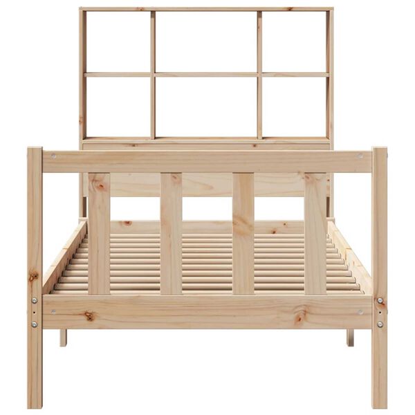 vidaXL Bookcase Bed without Mattress 90x190 cm Single Solid Wood Pine