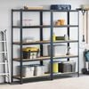 vidaXL 5-Layer Storage Shelves 2 pcs Anthracite Steel&Engineered Wood