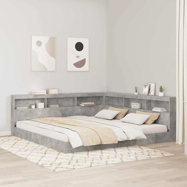 vidaXL Storage Headboard Concrete Grey 200 cm Engineered Wood