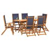 vidaXL 7 Piece Garden Dining Set Solid Wood Acacia and Textilene