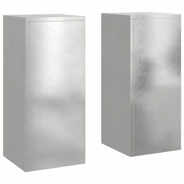 vidaXL Plant Stand 2 pcs Silver 24 x 24 x 55 cm Stainless steel
