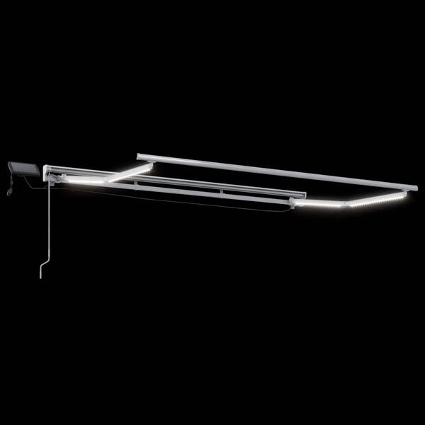 vidaXL Manual Awning Frame with LEDs White 3.5 x 2.5 m Aluminium