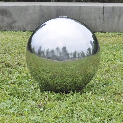 vidaXL Garden Fountain Sphere with LEDs Stainless Steel 20 cm