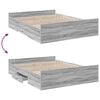vidaXL Bed Frame with Drawers without Mattress Grey Sonoma 140x200 cm