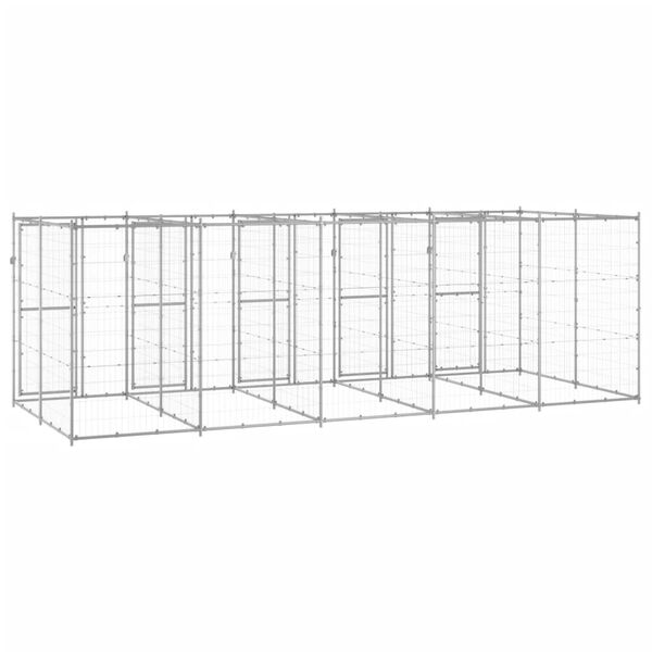 vidaXL Outdoor Dog Kennel Galvanised Steel 12.1 m&sup2;