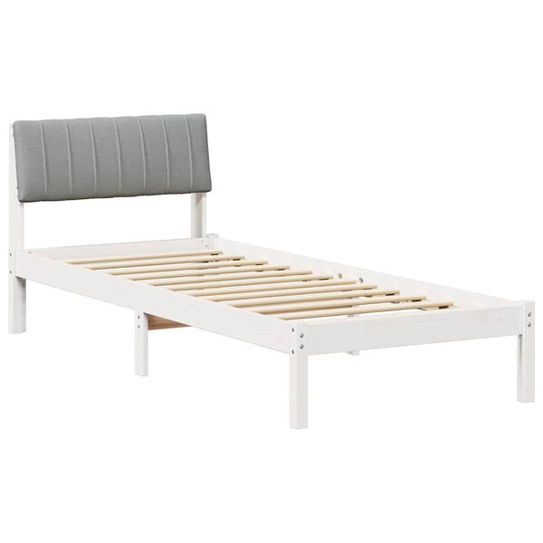 vidaXL Bed frame White and light grey 80 x 200 cm Solid pine wood