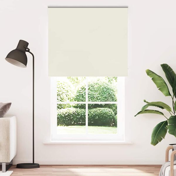 vidaXL Roller Blind Blackout Off White 130x210 cm Fabric Width 126.6 cm Polyester