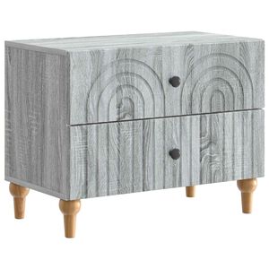 vidaXL Bedside Cabinet Grey Sonoma 62 x 34.5 x 48 cm Engineered Wood