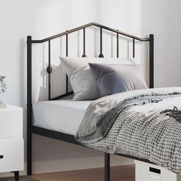 vidaXL Metal Replace Headboard Black 100 cm