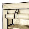 vidaXL Shoe Cabinet with Cover Cream 57x29x162 cm Fabric