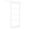 vidaXL Sliding Door White 93 x 211 cm Solid Pine Wood and Glass