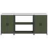 vidaXL Kitchen Storage Set 3 pcs Olive Green Cold-rolled Steel