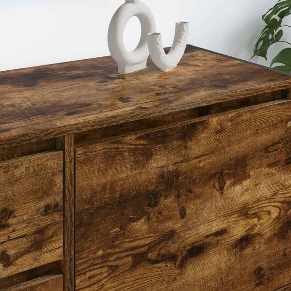 vidaXL TV Cabinet Smoke Oak 100 x 36 x 49.5 cm Engineered Wood