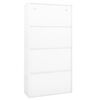 vidaXL Office Cabinet White 90x40x180 cm Steel and Tempered Glass