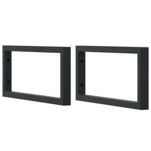 vidaXL Shelf Brackets for Washbasin 2 pcs Black Rectangular Steel